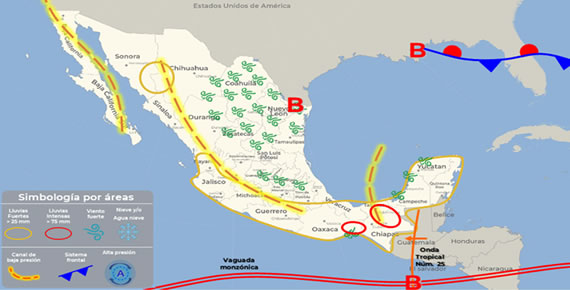 Aviso Precautorio No. 1 Onda Tropical No. 25 - 02/09/2023