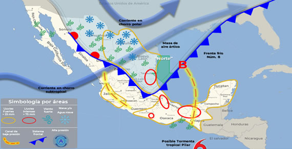 Aviso Precautorio No. 2 Influencia del Frente Frío No. 8 - 29/10/2023