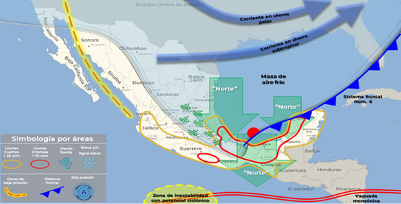 Aviso Precautorio No. 2 Influencia del Frente Frío No. 6 - 14/10/2023