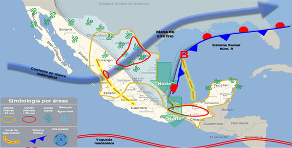 Aviso Precautorio No. 2 Frente Frío No. 9 - 11/11/2023