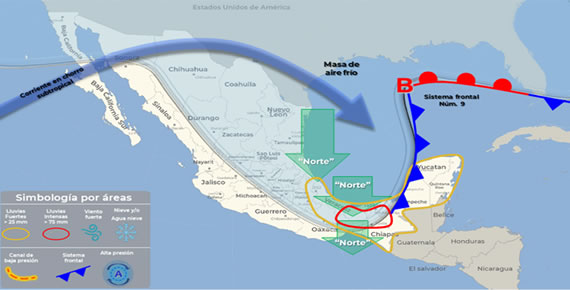 Aviso Precautorio No. 3 Frente Frío No. 9 - 13/11/2023
