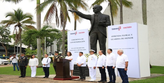 * Encabeza el Gobernador Javier May Rodríguez ceremonia cívica del 114 aniversario del inicio del movimiento revolucionario que sentó las bases de la democracia y la justicia social