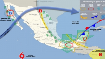 Aviso Precautorio No. 1 Influencia del Frente Frío No. 8 y Zona de Baja Presión - 03/11/2023