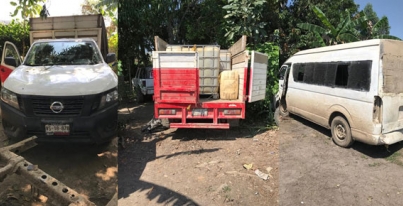 Asegura la policía de Cárdenas aproximadamente 2,240 litros de hidrocarburo y cuatro camionetas.