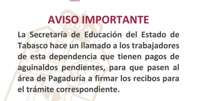 AVISO IMPORTANTE