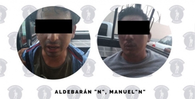 Asegura la SSPC a dos masculinos por robo con violencia a usuarios del transporte público.