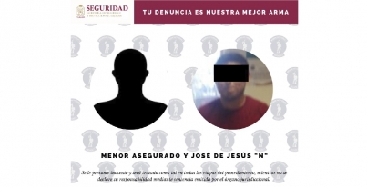 Elementos de la SSPC aseguraron a dos masculinos por robo, uno de ellos es menor de edad.