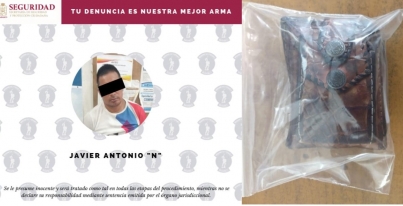 La Policía Estatal aseguró a un masculino por robo con violencia a transeúnte.