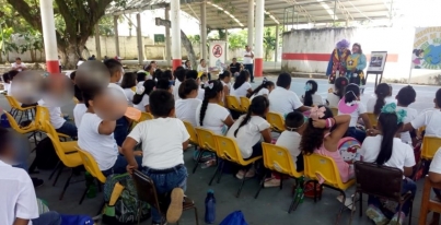Reciben 120 niños y 45 adultos de Tacotalpa pláticas de Educación Vial.