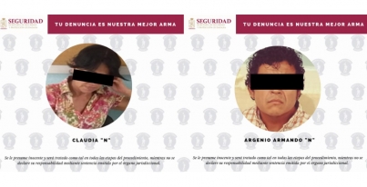 Un masculino y una femenina asegurados por la SSPC como los presuntos responsables de robo a comercio.