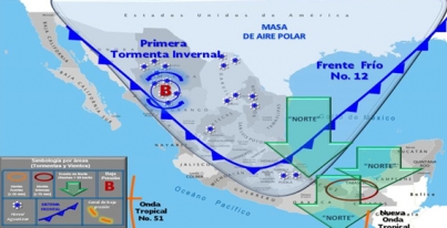Aviso Precautorio No. 1 del Frente Frio No. 12