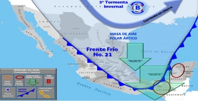 Aviso Precautorio No. 1 del Frente Frio No. 21