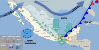 Aviso Precautorio No. 1 Frente Frío No. 28 - 02/02/2023